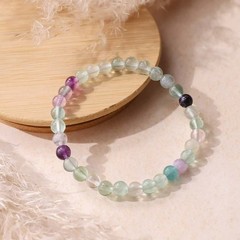 Mix Rainbow Fluorite 4mm Beaded Crystal Healing Reiki balance Men Women Bracelet