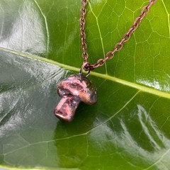 Copper Necklace Mushroom Fungi Mini Small Toadstool Handmade Jewelry Pendant #1