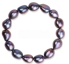 Charm 7.5-8″10-13mm Natural South Sea Genuine Black Potato Pearl Bracelet 9