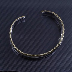 6.5”, vintage two tone Sterling Silver 925 brass trim cuff bracelet