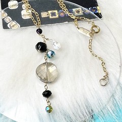 Holly Yashi Cascade Gemstone Purple Blue Crystal Pendant Gold Necklace
