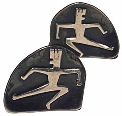 L C MEXICO STERLING SILVER STUDIO ARTISAN MID CENTURY MODERN FIGURE EARRINGS