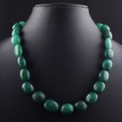 Very Attractive Enhanced Green Emerald 650.00 Cts Beaded Necklace VK 21 E592