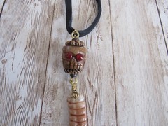 Rattlesnake Rattle Pendant Snake Necklace Spirit Animal Bone Jewelry Boho N5477