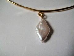 Dogeared Womens Balance Tube Bar W/ Pearl Necklace 925 in Gold Dipped