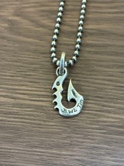 BWL Bill Wall Leather Fish Hook Pendant x BWL Tag Charm S925 Ball Chain Necklace