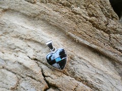 Heart Saguaro Galaxy Night Sky Multi Gemstone Sterling Silver 925 Pendant AN12