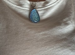 Dichroic Glass Pendant Beautiful Aqua