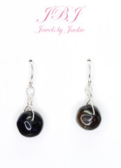Iolite Dark Blue Roundel 8mm x 10mm Gemstone Earrings 925 Sterling Silver 1″