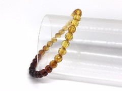 Amber Bracelet Gift FACETED Round Beads Baltic Amber Ombre Rainbow Colorful 8016