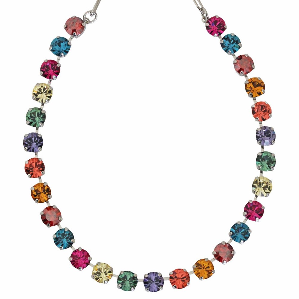 Mariana Festive MULTI COLOR RAINBOW Colorful & Fun 8.5mm Tennis Crystal Necklace