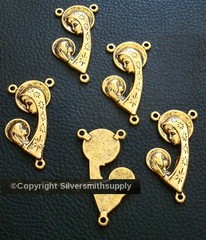 5 Virgin Mary Baby JESUS rosary link pendants gold pl Catholic religious CFP092