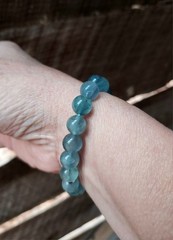Blue Fluorite Bracelet With Blue Apatite, One Of A Kind Crystal Healing, 6.50″