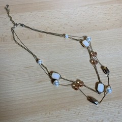 Unmarked Multicolored Neutral Tone Beaded Necklace