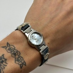 Epic Rare Vintage 2000s Japanese Hello Kitty Denim Mini Wrist Watch Bracelet