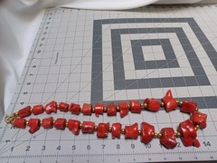 Red Coral Beaded Necklace 392 Grams 28 In Large Chunky Beads Marked MCM