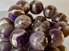 8″ «Gem Of Fire/Violet Ray»~Purple DOGTOOTH CHEVRON AMETHYST Bracelet K1407