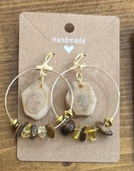 Beautiful Handmade Deer/ Elk Antler Shed With Gemstones – Earrings