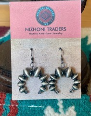 Vinita Cowboy Handcrafted Handmade Sterling Silver Beaded Naja Dangle Earrings