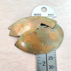 Hilary Packard Clip-On Earrings Large Abstract Statement Patinated Brass Signed