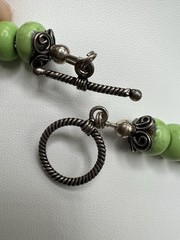 Beaded Necklace Dyed Apple Green Magnesite Rondelle Beads 925 Southwestern
