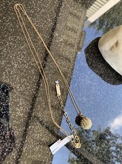 MARIANA Gold Necklace & Spherical Pendant with SWAROVSKI CRYSTALS Made in ISRAEL