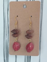 Organic Seed Bead Handmade Dangle Earrings Boho Style