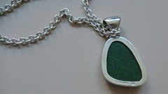Starborn Sterling Silver Dichroic Glass Necklace Chunky ExEx Rolo Chunky Chain