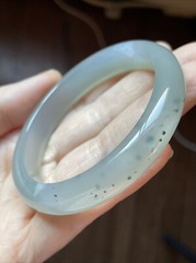 巴西冰玉髓 56 Mm 飘花 Natural chalcedony Agate Bangle