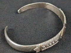 Sterling Silver Cuff Gold Accents Traditional Bali Design 925 Gift Idea Vintage