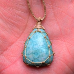 5 Pcs Natural Mix Gemstones Handmade Bohemian Macrame Necklaces Wholesale Lot