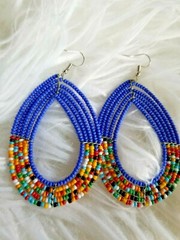 Maasai SEXY Beaded Earring 3 1/2 inches Handmade in Kenya