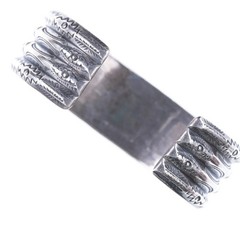 6.5″ Vintage Navajo Heavy Stamped sterling silver ribbed cuff bracelet