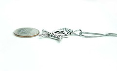 Raven Pentacle Necklace, Wiccan Celtic Crow Charm Pendant Morrigan Pentagram nb