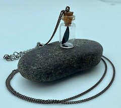 Feather In A Bottle Chain Necklace (28 Inches) (CHN2)