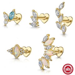 Opal Nap Earrings Helix Tragus Conch 925 Sterling Silver Flat Back Stud Earrings