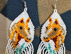 Handmade Horse Seed Bead Earrings Boho Western Fringe Earrings for Women
