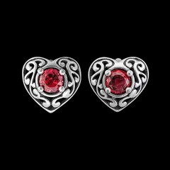 925 Sterling Silver Heart Earrings, June Birthstone, Garnet Engagement Stud,…