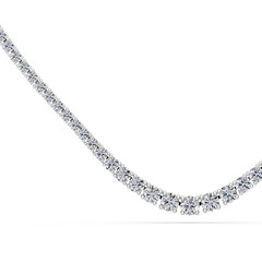15 Ct Round Cut Diamond Tennis Necklace VS1 D-F White Gold 14k