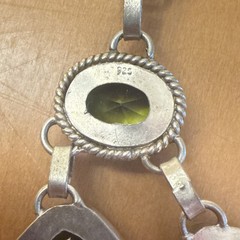 925 Sterling Silver Peridot Green Gemstone Handmade Jewelry Necklace 6 Stone